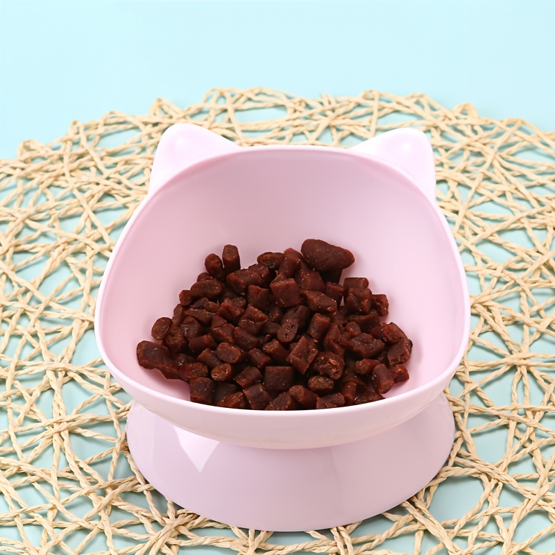 Cat Ear Shaped Raised Pet Inclined Food Bowl Cat Dog Dishes Temu
