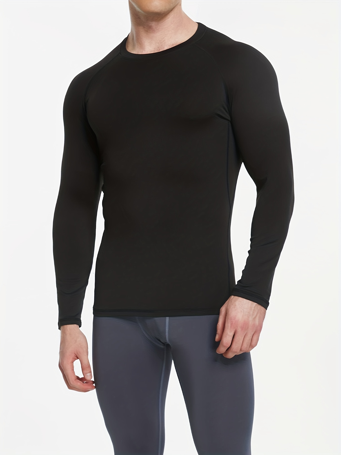 Men's Compression T shirt Long Sleeve Basic Workout Top - Temu Canada