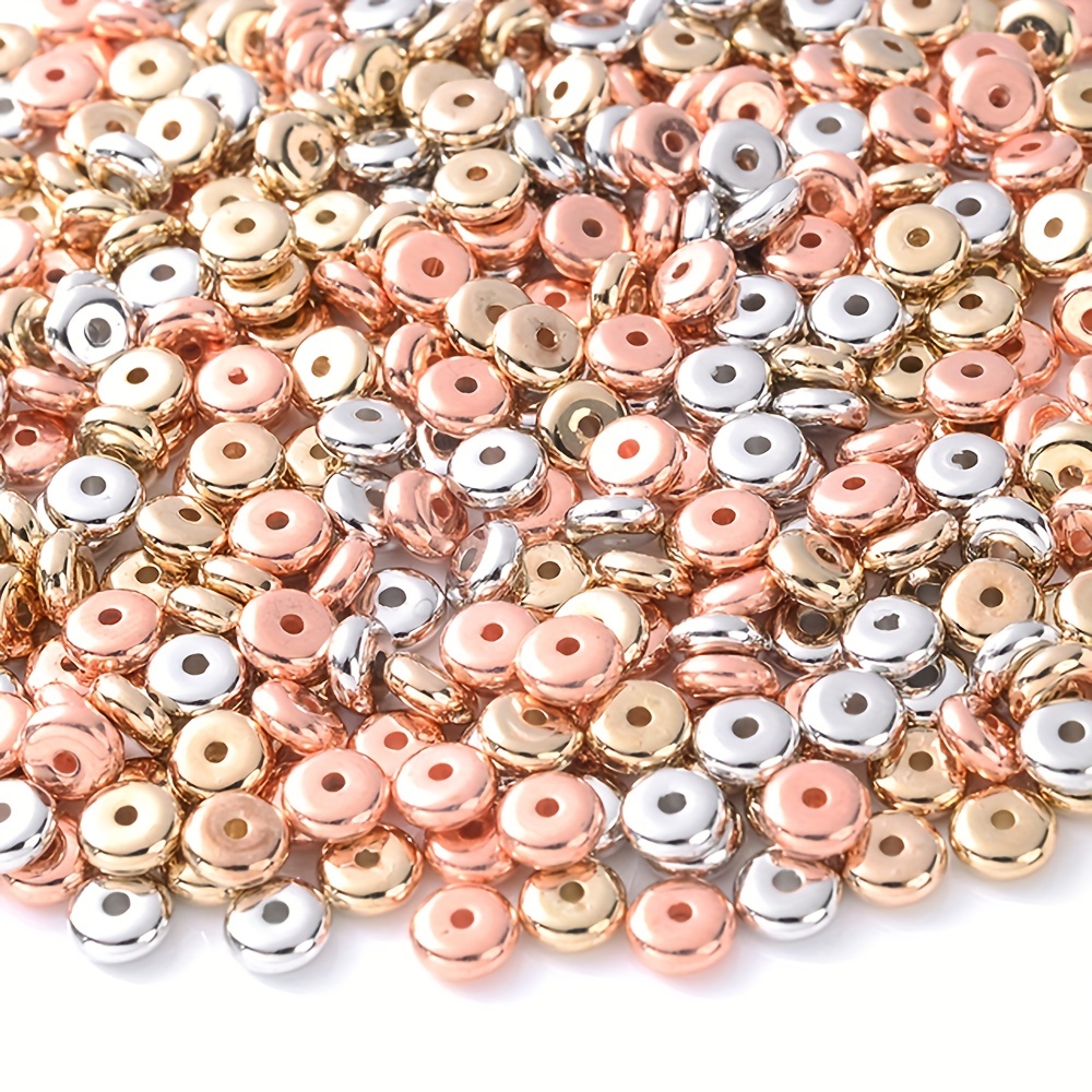 EXCEART 80 Pcs Glossy Loose Bead Spacer Charm Smooth Beads Necklace Charm  Spacers Charm Bracelet Spacers Tiny Smooth Beads Spacers for Jewelry Making