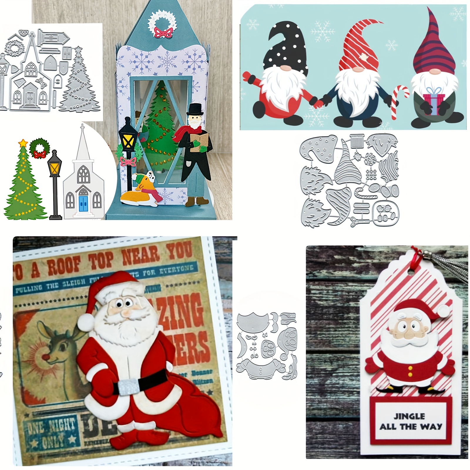 Christmas Santa Metal Cutting Dies For Card Making Diy - Temu