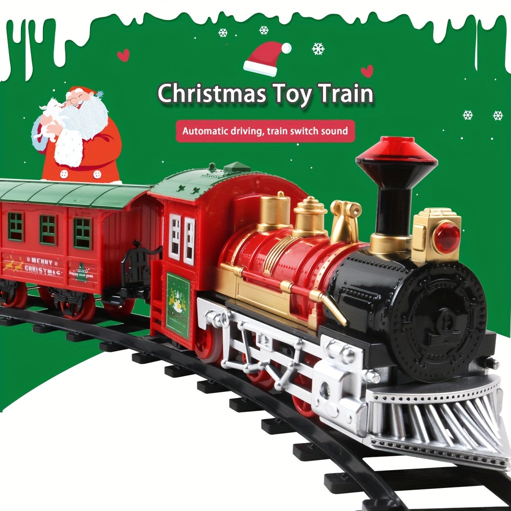 Train électrique rétro pour enfants, ensemble de jouets, modèle de train,  décor créatif, cadeaux de fête