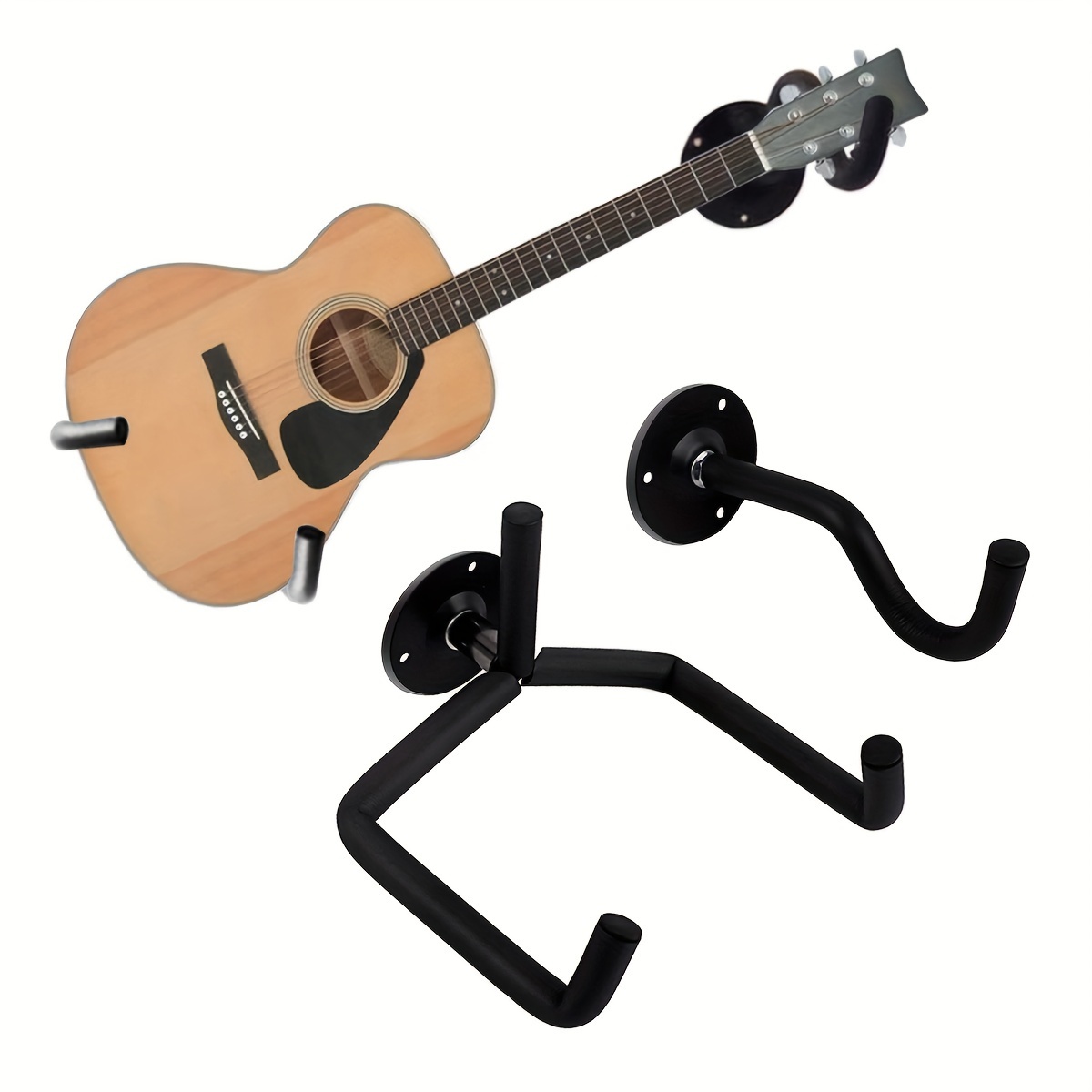 Ganchos de pared para guitarra, paquete de 4 soportes para guitarra de  montaje en pared, soportes de exhibición de guitarra eléctrica acústica  para