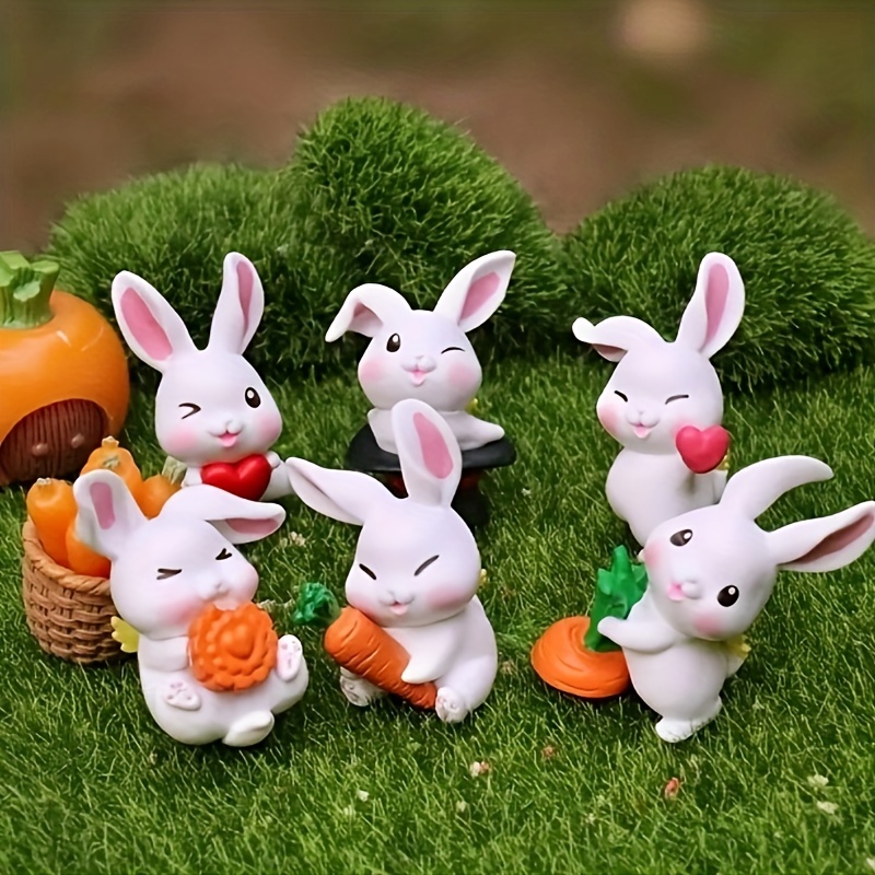 Miniature Rabbit Figures Mini Resin Bunny Miniature - Temu