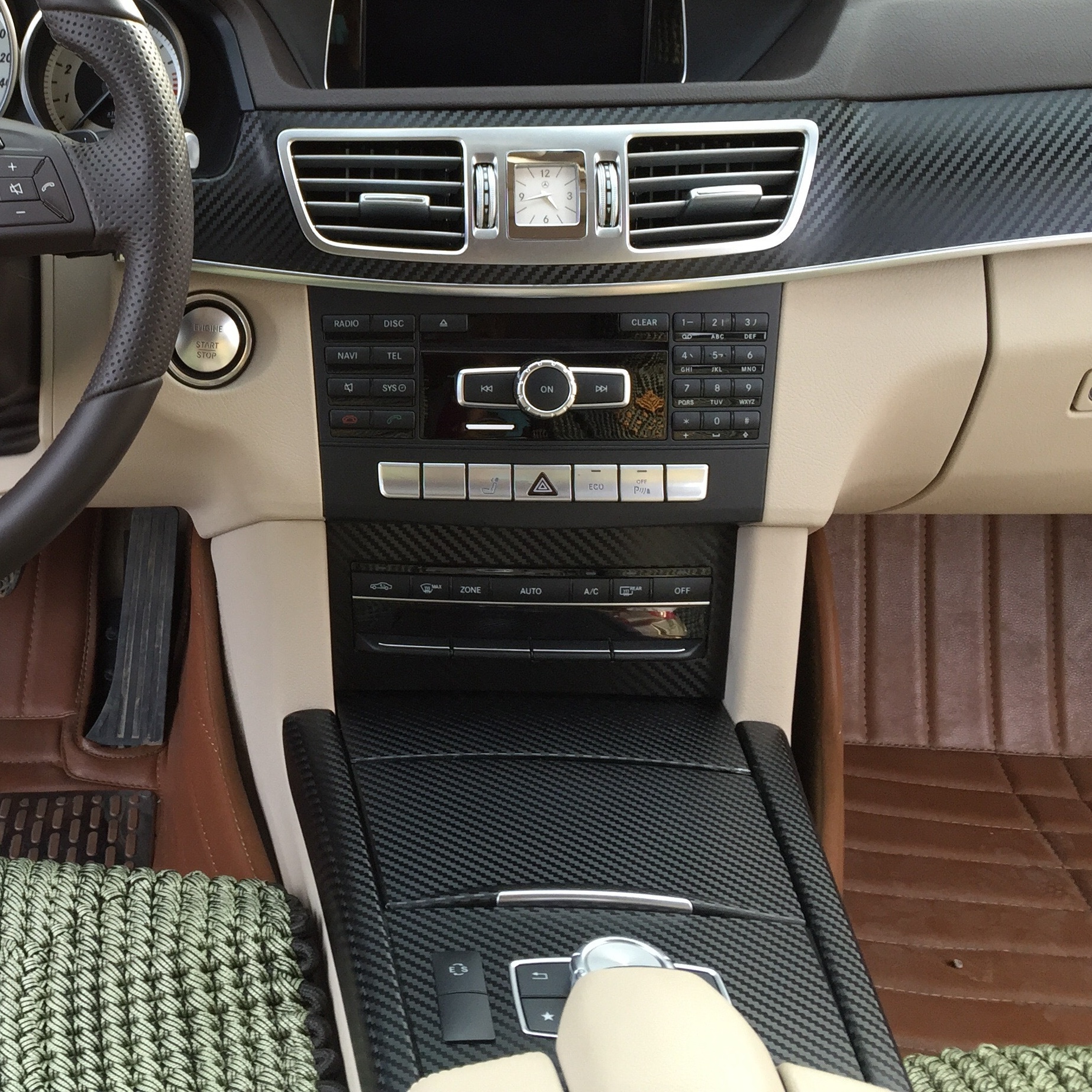 E-klasse W212 2009–2015, Innen-zentralsteuerung, Türgriff,  Kohlefaser-aufkleber, Aufkleber, Auto-styling-zubehör - Auto - Temu Germany