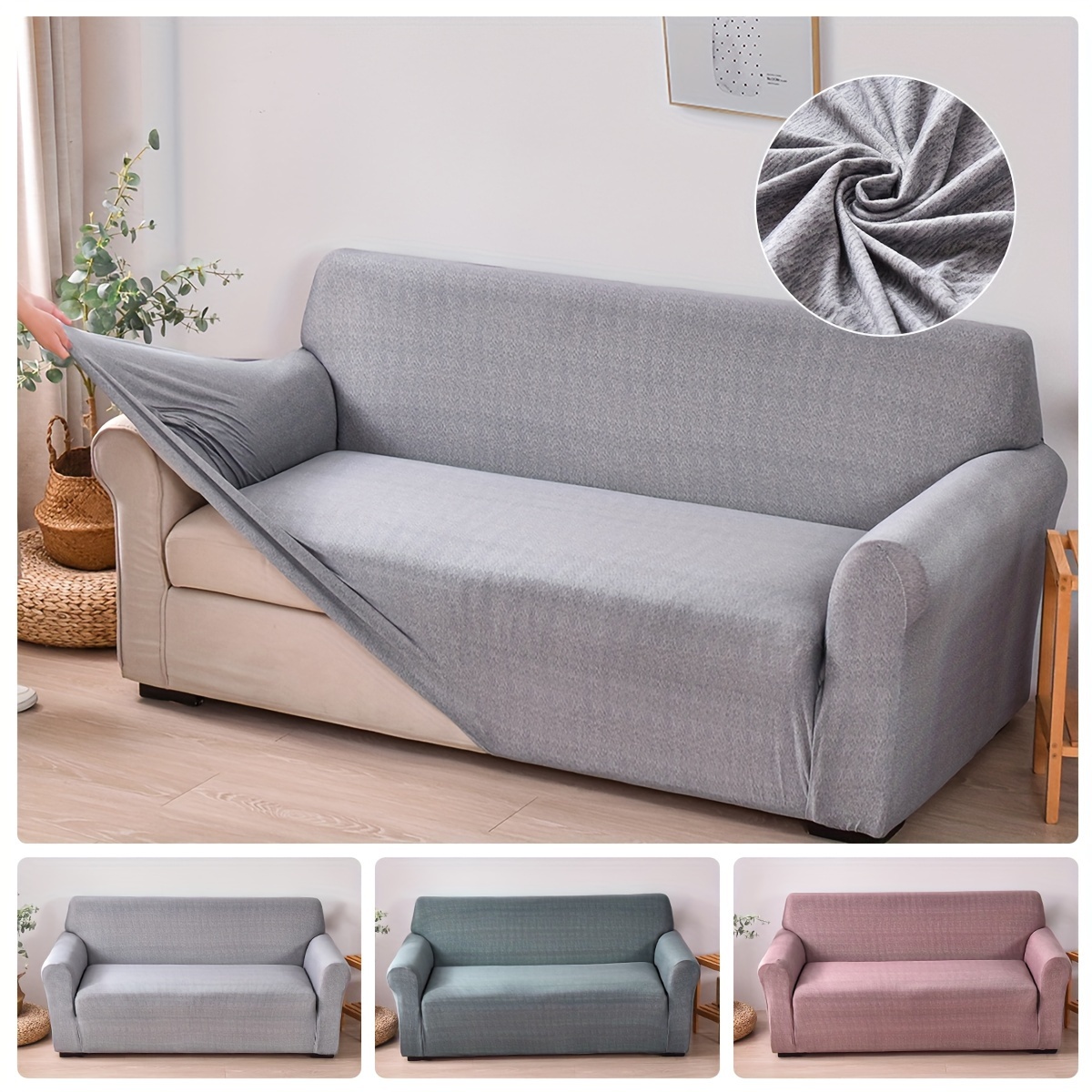 

1pc Stretch Sofa Slipcover, Non-slip Sofa Cover, Couch Cover 4 Seasons Universal Dustproof Furniture Protector For Bedroom Office Living Room Home Decor