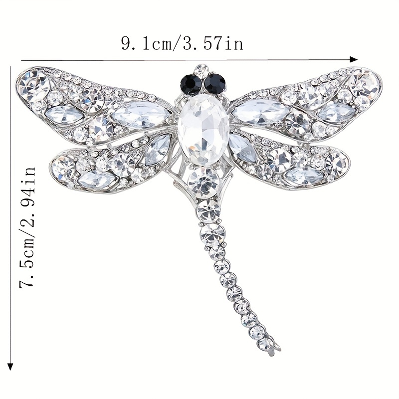 Rhinestone Dragonfly Brooch, Dual Purpose Corsage Pendant