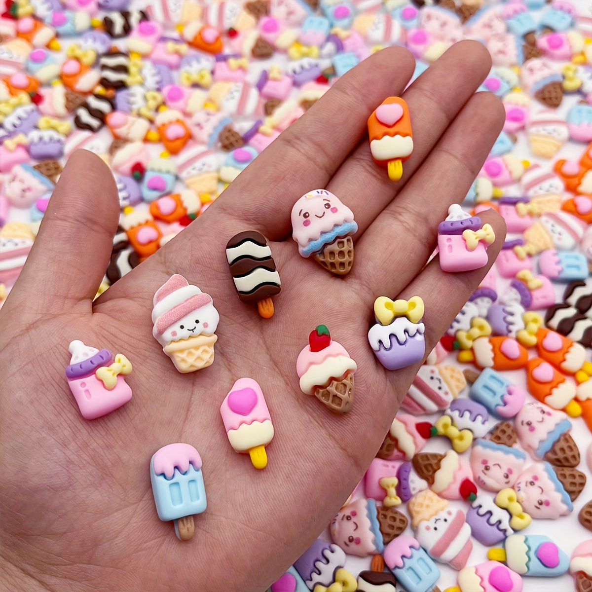 72 Pcs Valentine's Day Candy Heart Charms Pendant Love Resin Necklace Heart  Charms Jewelry Making Charms with Hole for DIY Bracelet Earring Craft