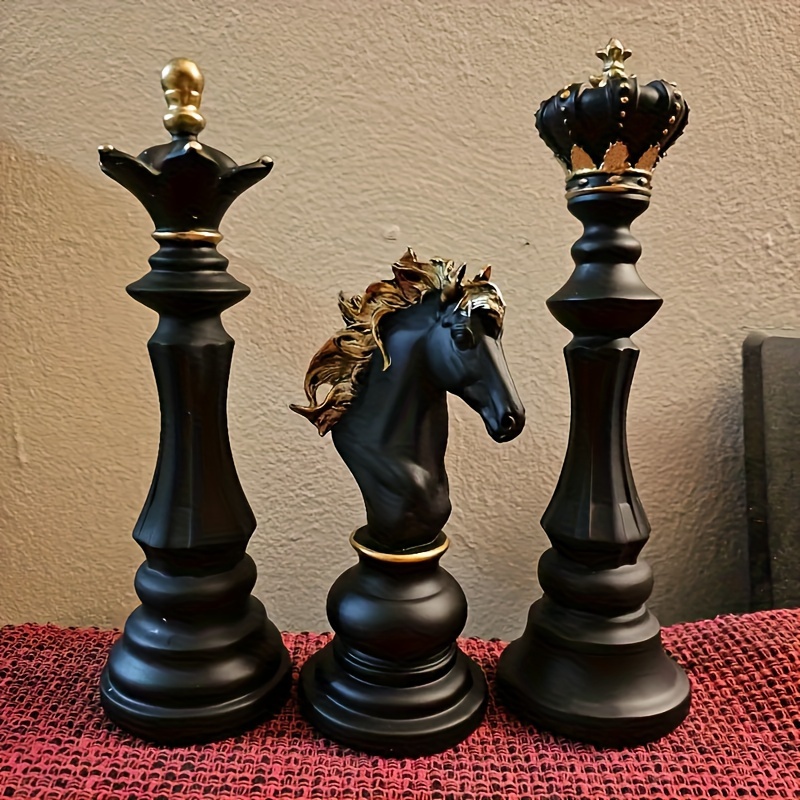 Em promoção! 1pcs De Resina, Peças De Xadrez, Jogos De Tabuleiro Acessórios  Internacional De Xadrez Figuras Retro Decoração Simples E Moderna Chessmen  Ornamentos