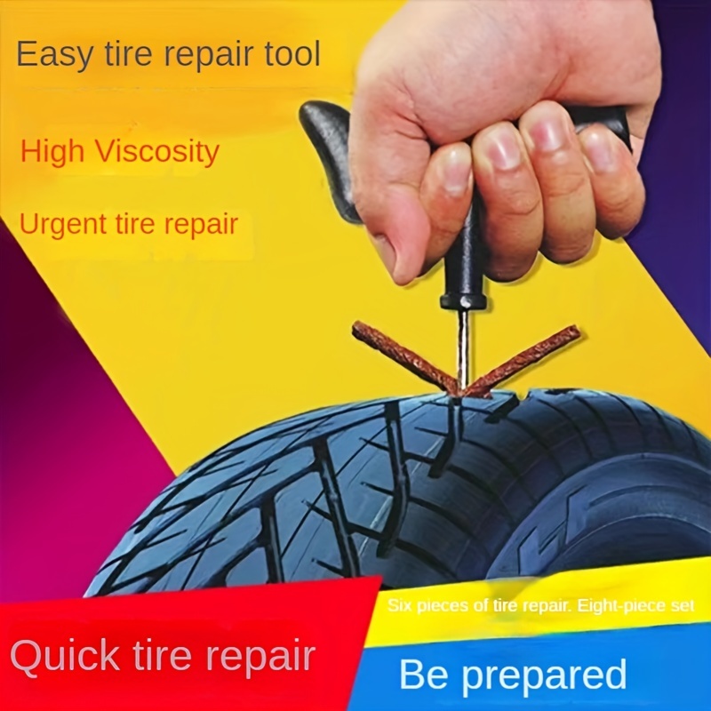 

Automobile And Motorcycle Special Tire Repair Tool Kit, Vacuum Tire Motorcycle Quick Repair Rubber Strip 6-piece Tool Set
