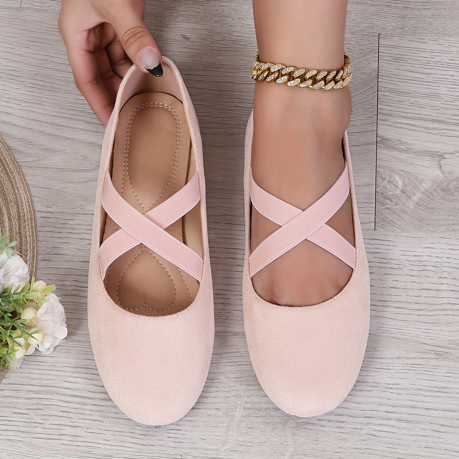 Chaussures Plates Femme Basic Edition - Bronze - Taille 9 Largeur M - Sans Boîte