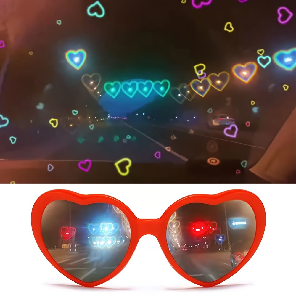 Amor En Forma De Corazón Efectos Gafas Reloj Las Luces Cambiar A La Noche  De Difracción De Sol De Moda Hombres Mujerespangjing