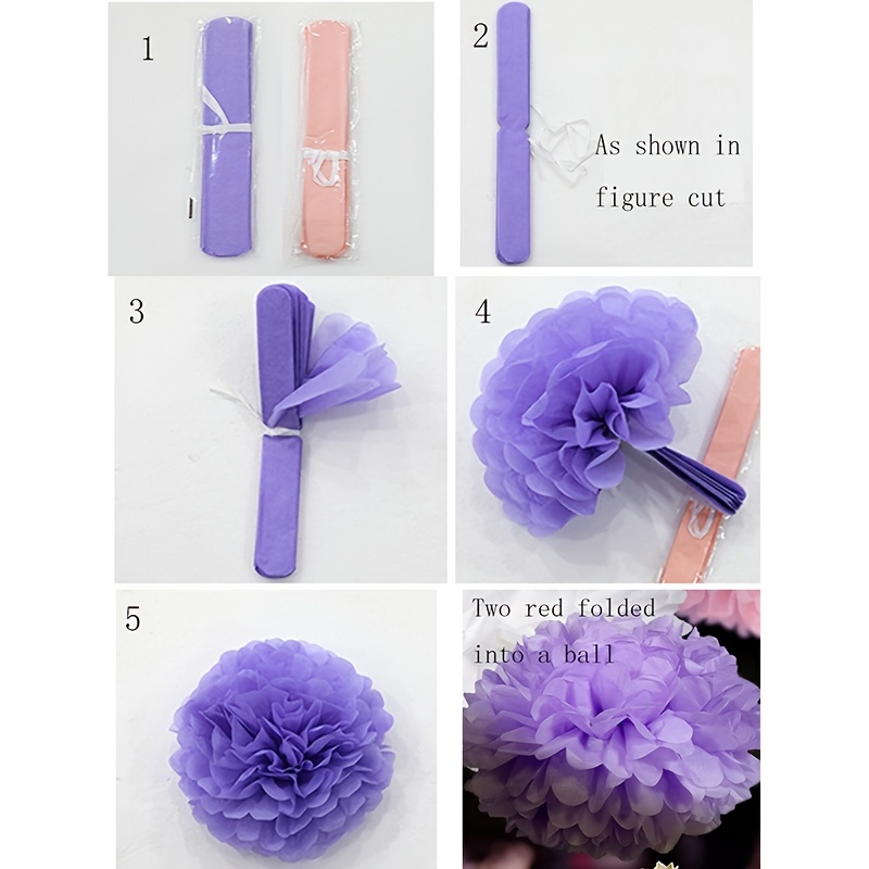 10pcs DIY Decorative Tissue Paper Pom-poms Flowers Ball Perfect