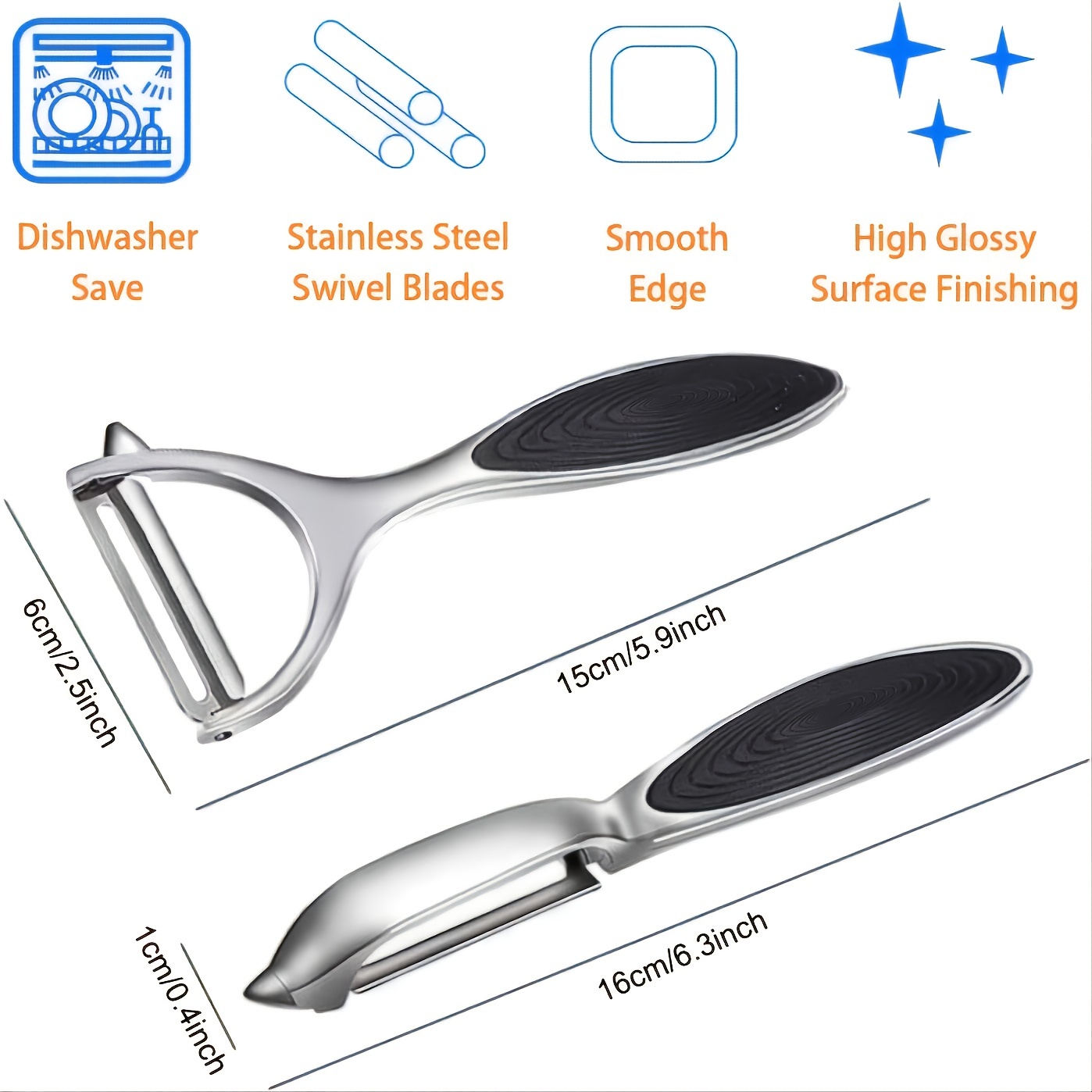 Choice 6 Smooth Y Peeler with Stainless Steel Blade