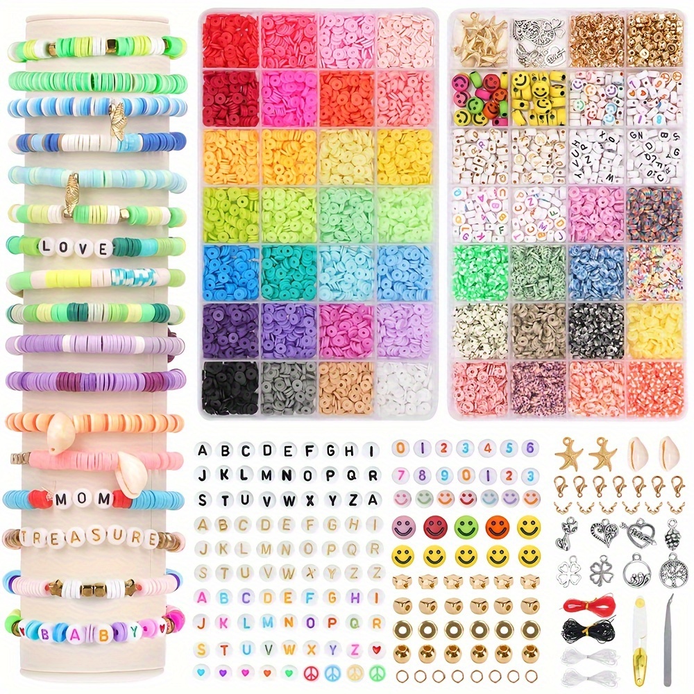 42 Colors Clay Beads Necklace Bracelet Making Kit With - Temu