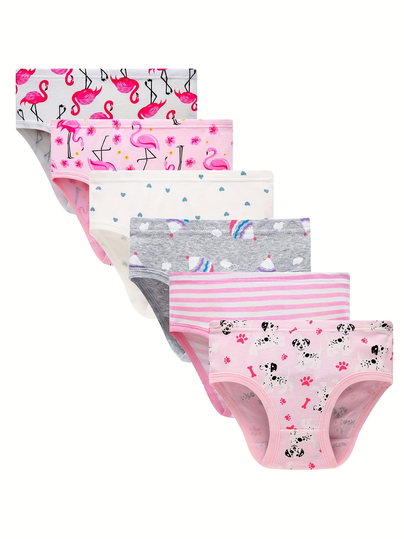 Girl's Flamingo Print Briefs Breathable Cotton Panties - Temu Canada
