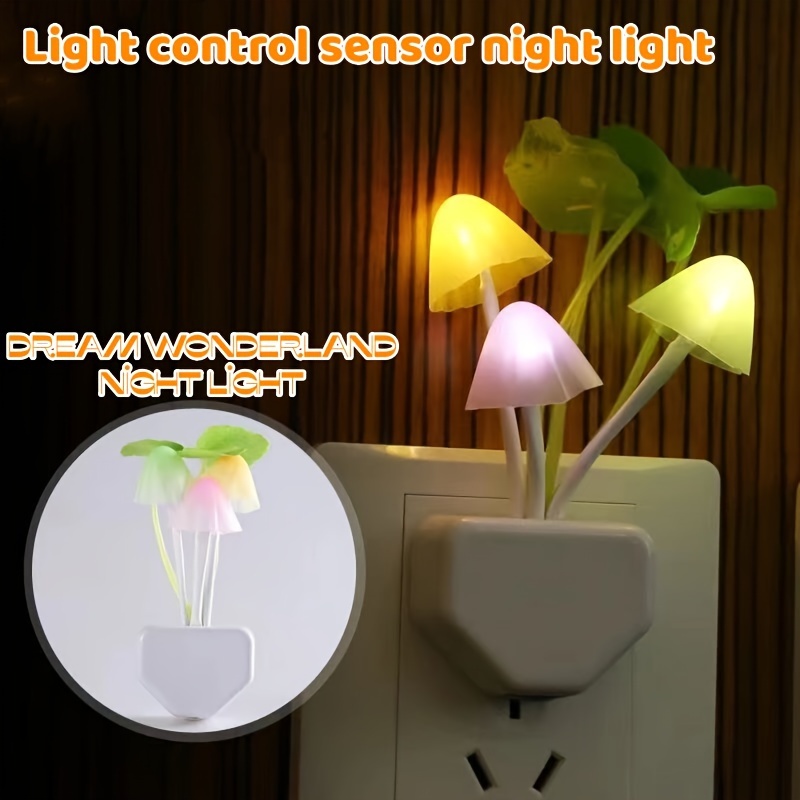 Us Standard Intelligent Light Control Led Mushroom Night Temu