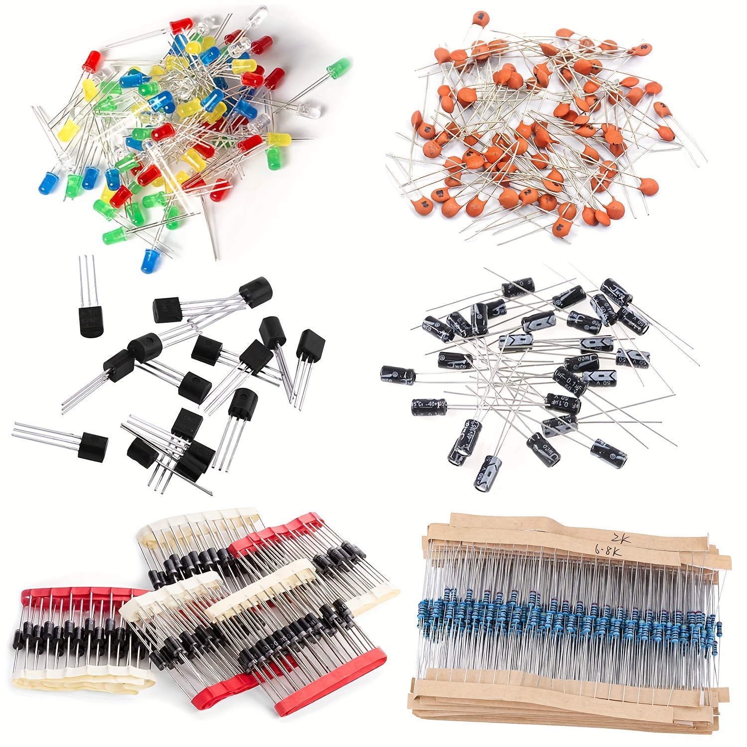1400pcs basic electronics component assortment kit electrolytic capacitor ceramic capacitor led diode common diode resistor transistor component for arduino electronic diy project