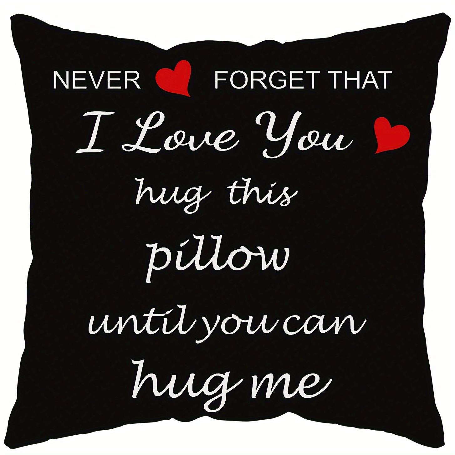 

I Love You" Square Throw Pillow Cover - Stain-resistant, Zip Closure, Polyester - Bedroom & Living Room Decor