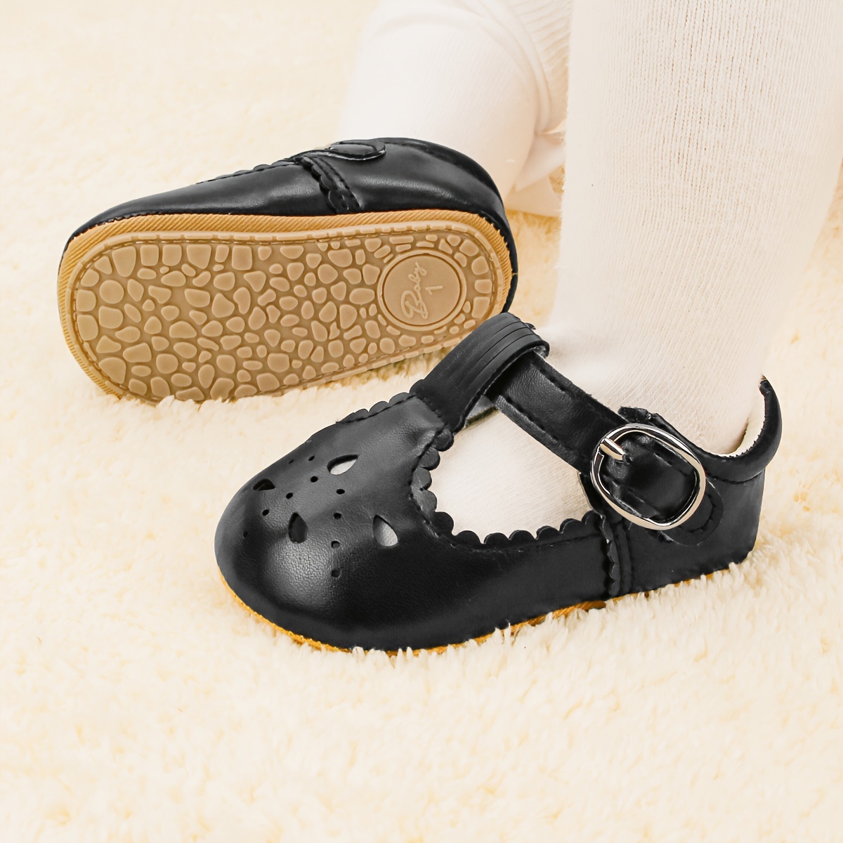 LIVELY & CHEERFUL Baby Girls Mary Jane Shoes Cute Wedding Dress Crib Shoes Prewalker Shoes