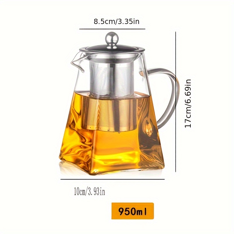Glass Teapot With Stainless Steel Infuser, Heat Resistant Glass Tea Pot,  Can Be Used On Gas Stove Top, Summer Winter Drinkware - Temu