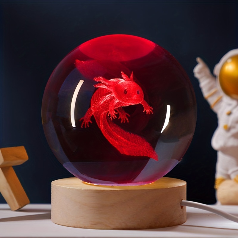 DRYFAL Veilleuse 3D en forme de boule de cristal Saturne LED pour enfants  avec base en bois - Galaxie - Veilleuse - Cadeau - Décoration fantaisie de  chambre : : Luminaires et Éclairage