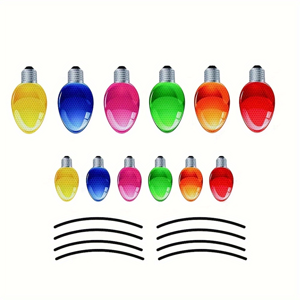 Christmas Light Bulb Shaped Reflective Magnetic Stickers - Temu