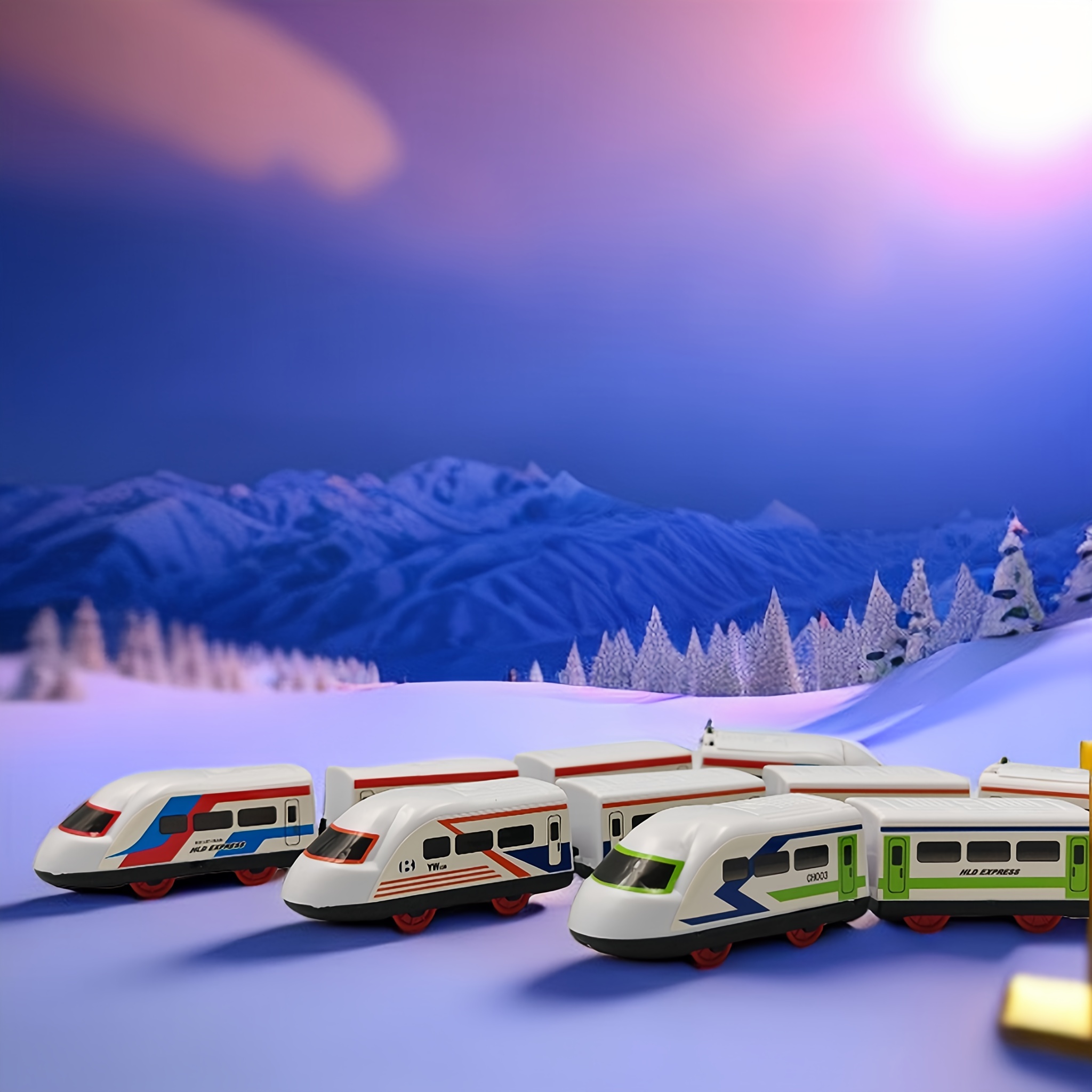 Train de Noël électrique 26 pièces animé/musical à piles ration Brands