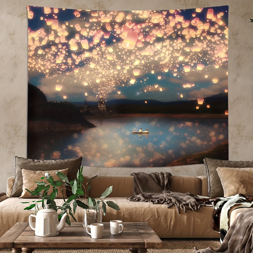1pc Fantasy Art Tapestry Abstract Painting Beautiful Colorful Sky Nebula  Pattern Wall Hanging Tapestry For Living Room Bedroom Dorm Room Home Decor