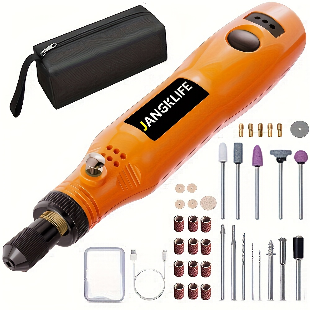 1 Set 0.7-1.2mm Mini Micro Handheld Electric Drill, Portable Cordless Drill  With Drill Bits, Accessories, USB Rechargeble, Power Tool