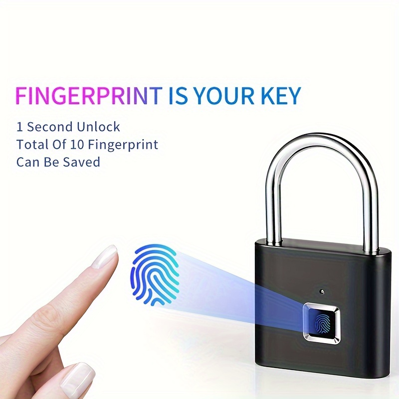 Fingerprint Lock Without Key Waterproof Anti-Theft Smart Lock Fingerprint Padlock Zinc Alloy Intelligent Safety Electronic DoorLock