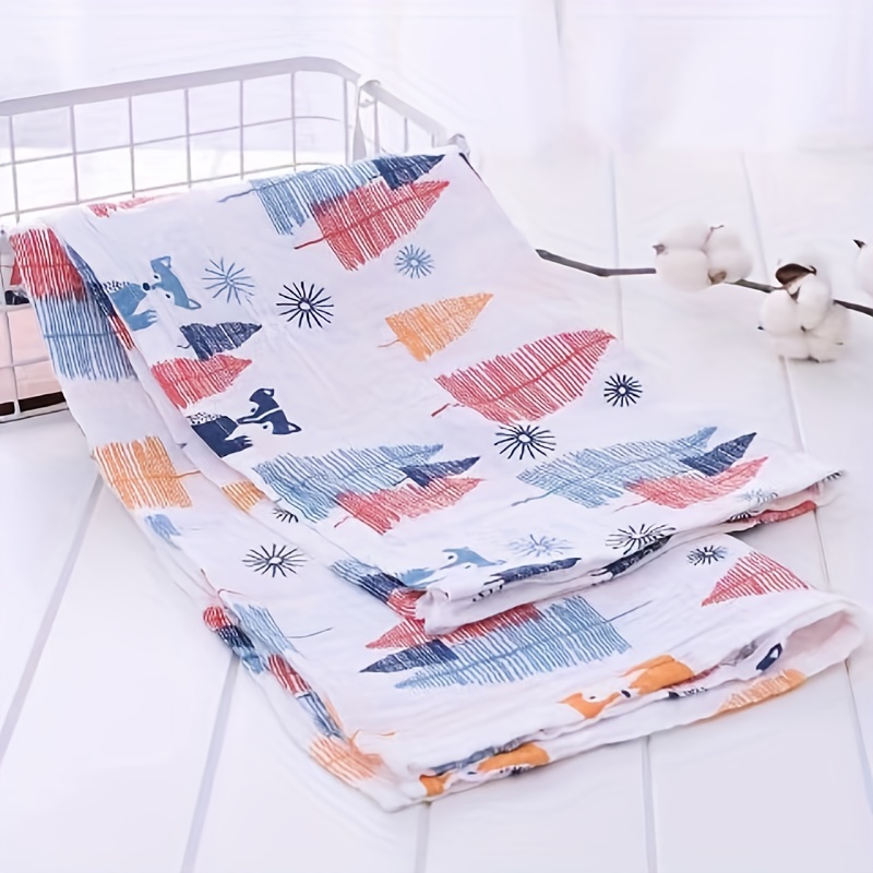 100% Cotton Soft Baby Swaddle Blanket, Stroller Towel