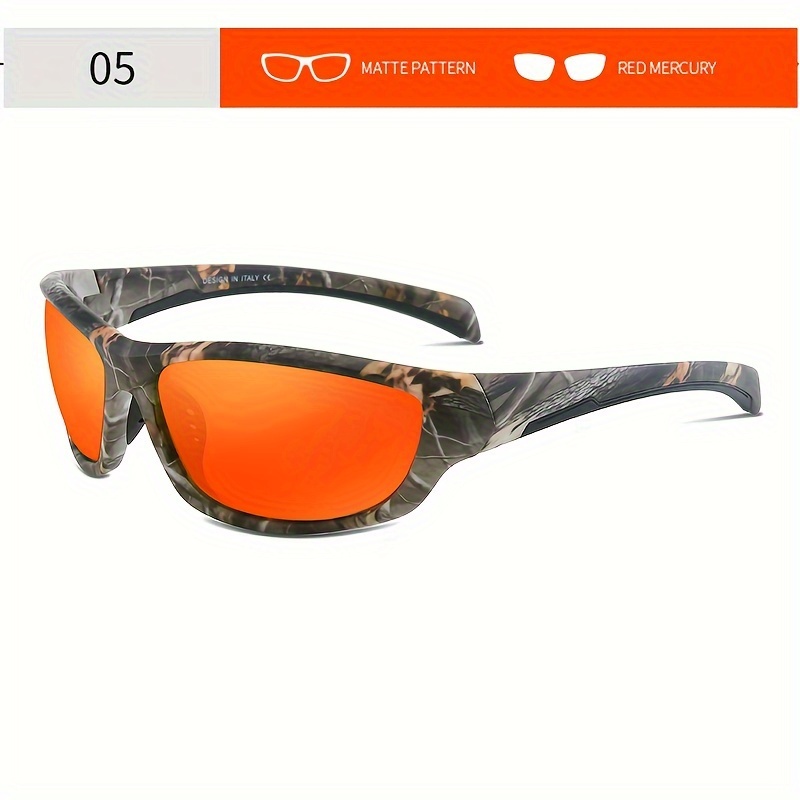 Trendy Cool Camouflage Wrap Around Polarized - Temu