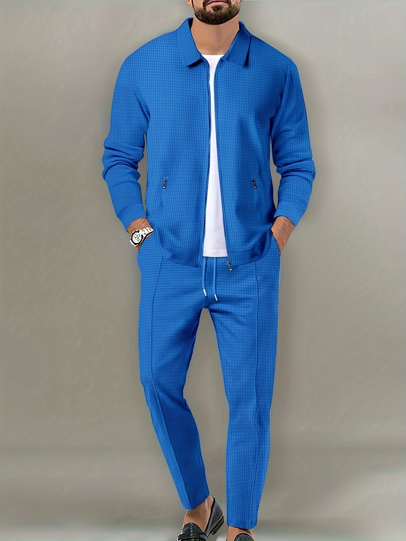CRYSULLY Mens Tracksuit Full Zip Casual Sports Jogging Sets Gym