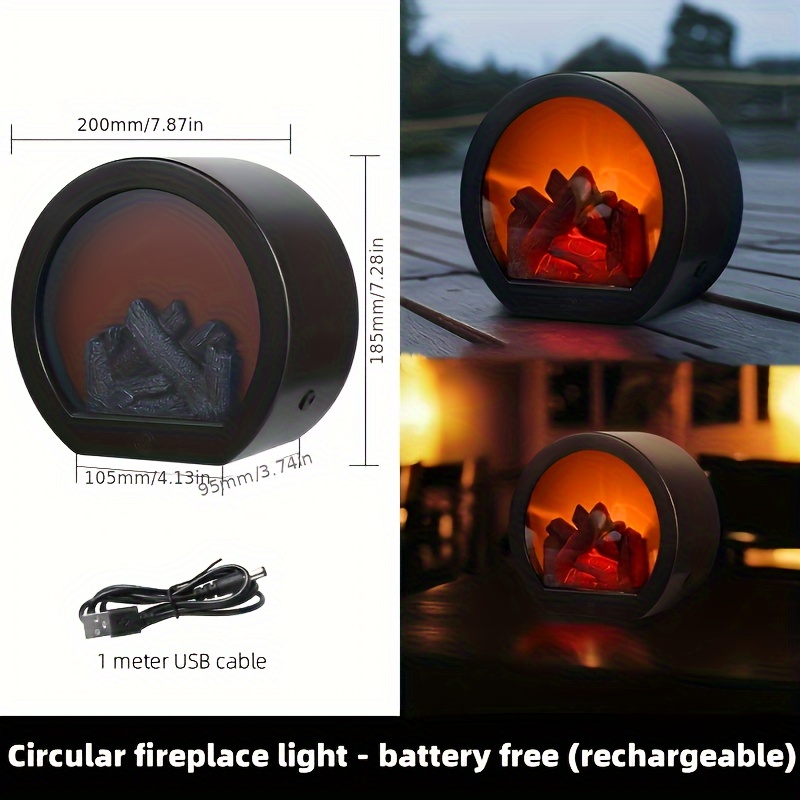 Fireplace Lanterns LED Flameless Lantern USB Powered or Battery Operated  Lamp for Home Decor 