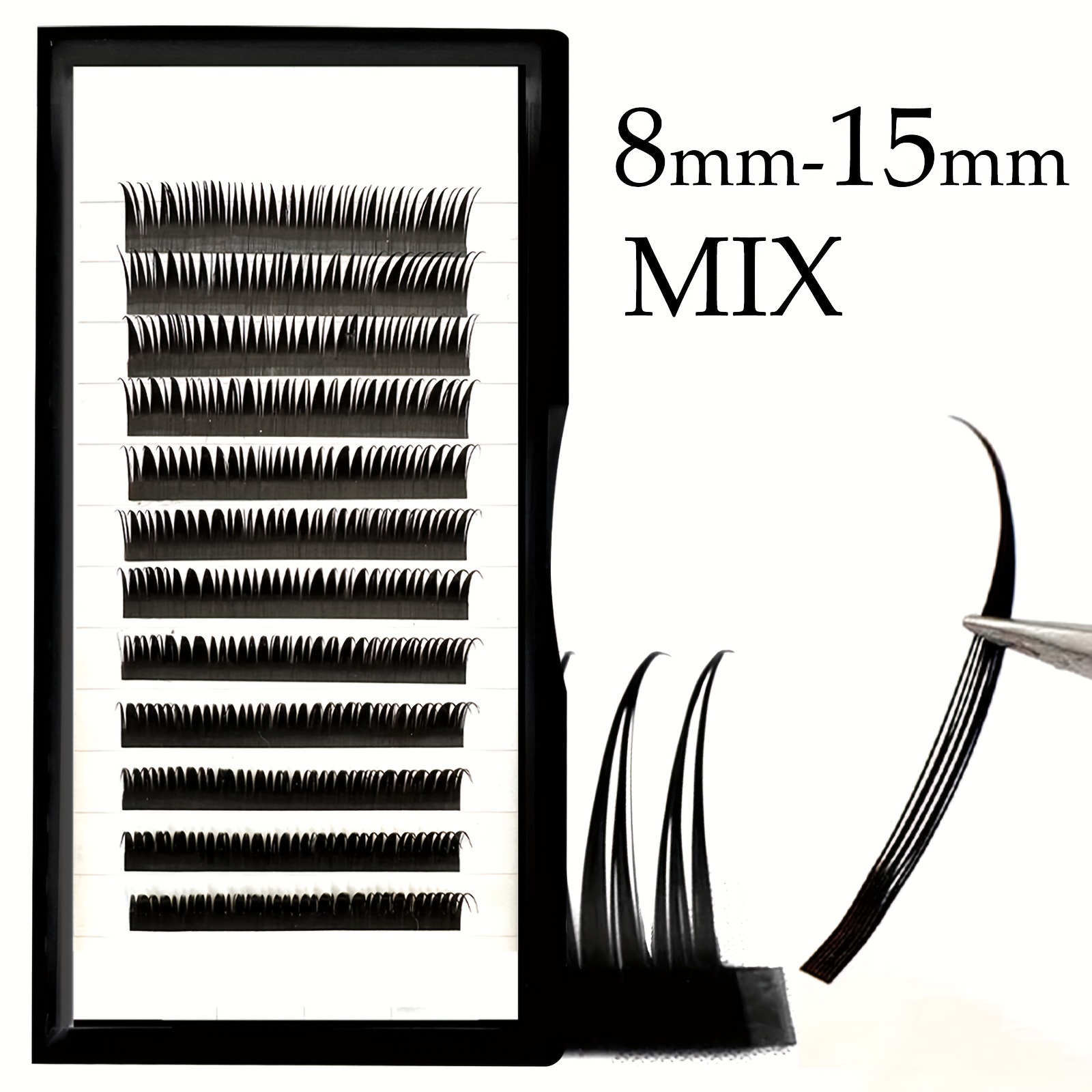 Image of A Set Of Wet Look Cosplay Eyelash Extensions Featuring Cluster Volume Lashes , Ranging From 8 To 15mm, Made Of Soft Mink. Are Individual Lashes With Pre-made Fans For Volume