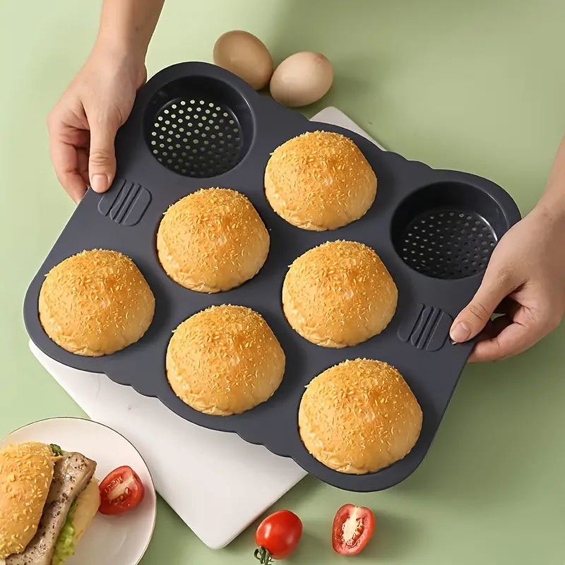 Hamburger Bun Pan Non Stick Baking Pan Easy To Release Silicone