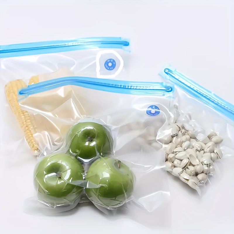 Bolsa de vacío con cremallera, bolsas reutilizables para almacenamiento de  alimentos, sellador al vacío, 5 o