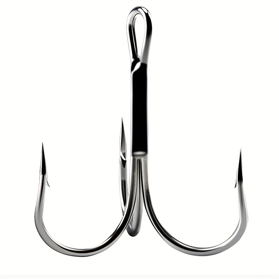 50pcs/lot Treble Fishing Hook In Box Sharpened Treble Hooks Sizes 2/4/6/8/10#  High Carbon Steel Barbed Fishhook Silver/black - Fishhooks - AliExpress