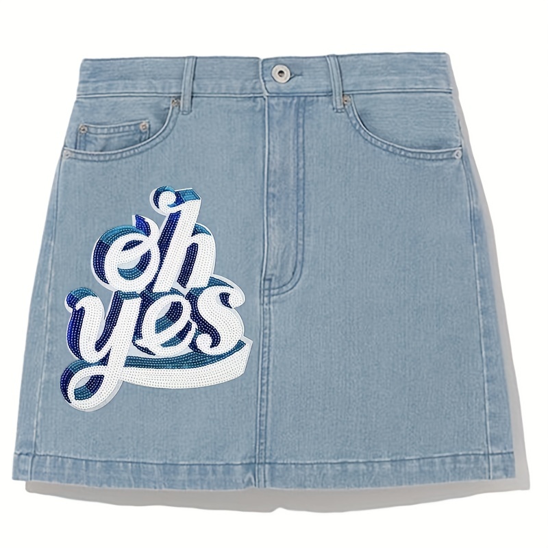 1 Pieza Parches Planchar Oh Yes Ropa Lentejuelas Insignia - Temu