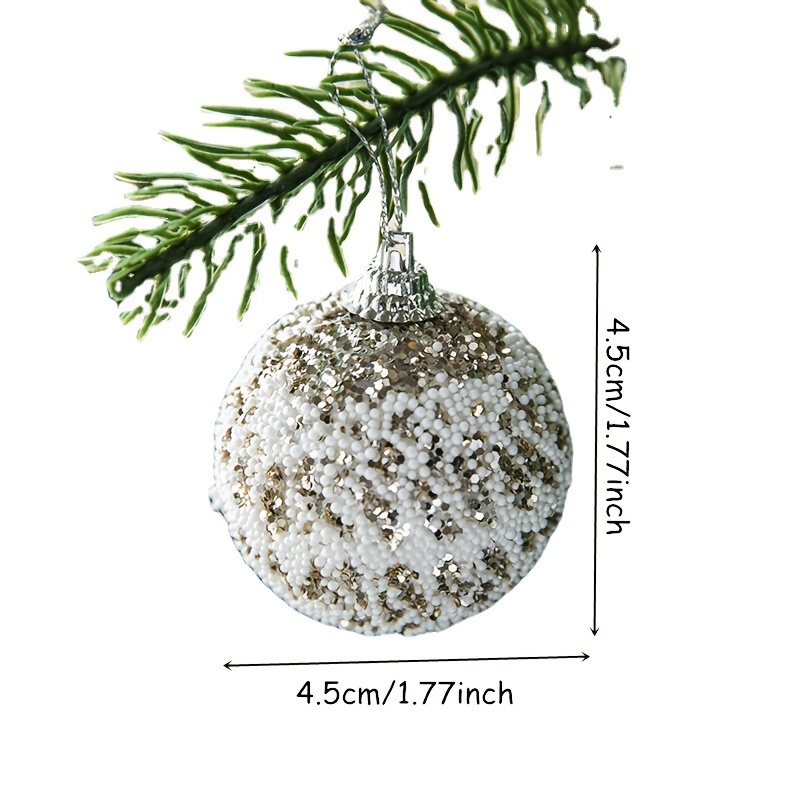 Christmas Tree Hanging Balls Sequined Shiny Plush Xmas Foam - Temu