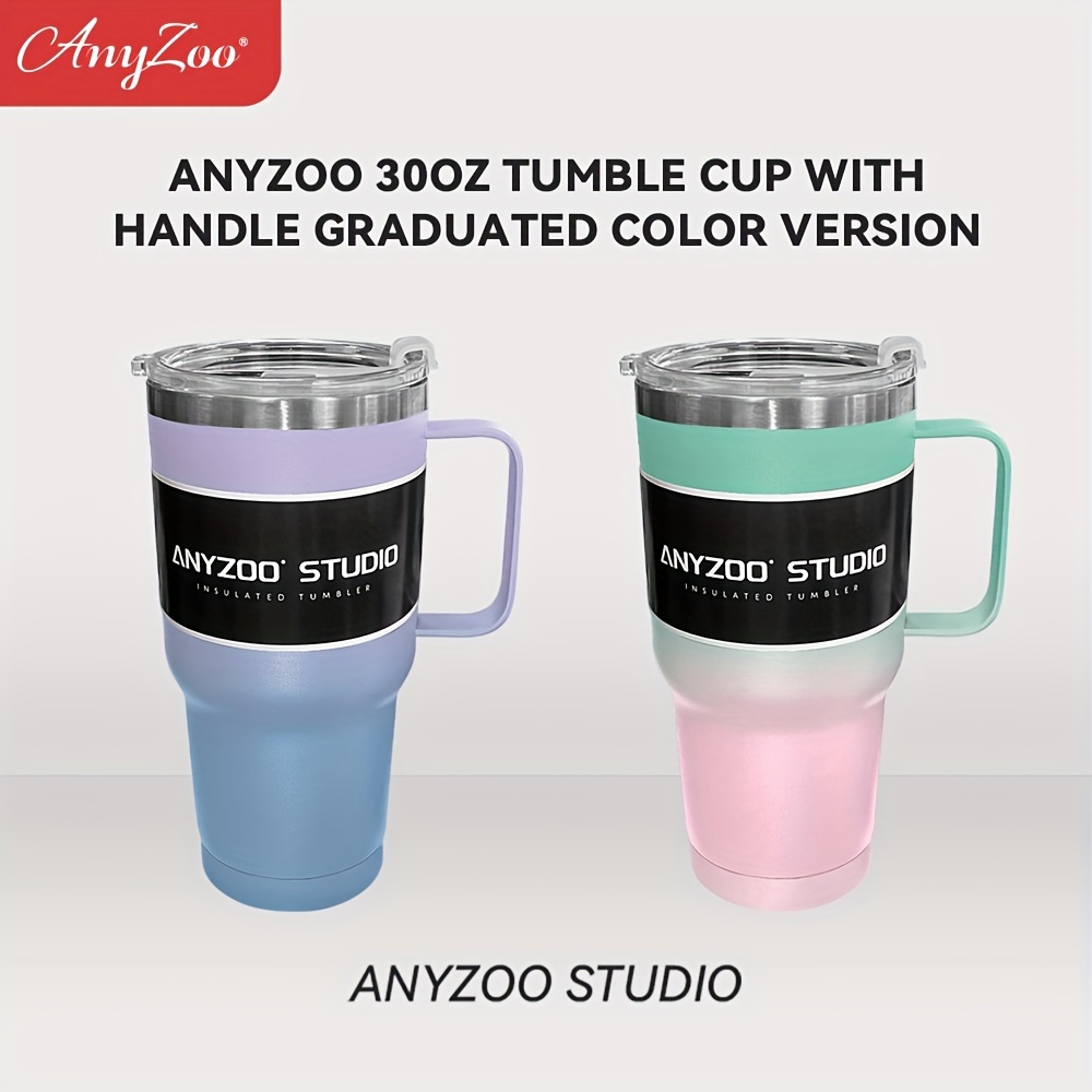 Anyzoo Stainless Steel Tumbler With Lid And Straw - Temu