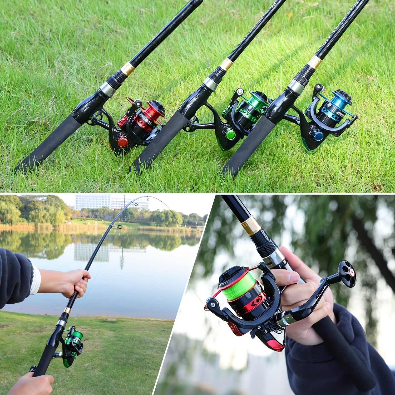 Sougayilang Telescopic Fishing Rod and Reel Combos Full Kit, Carbon Fiber  Fishing Pole, 13 +1 Shielded Bearings Stainless Steel BB Spinning Reel with