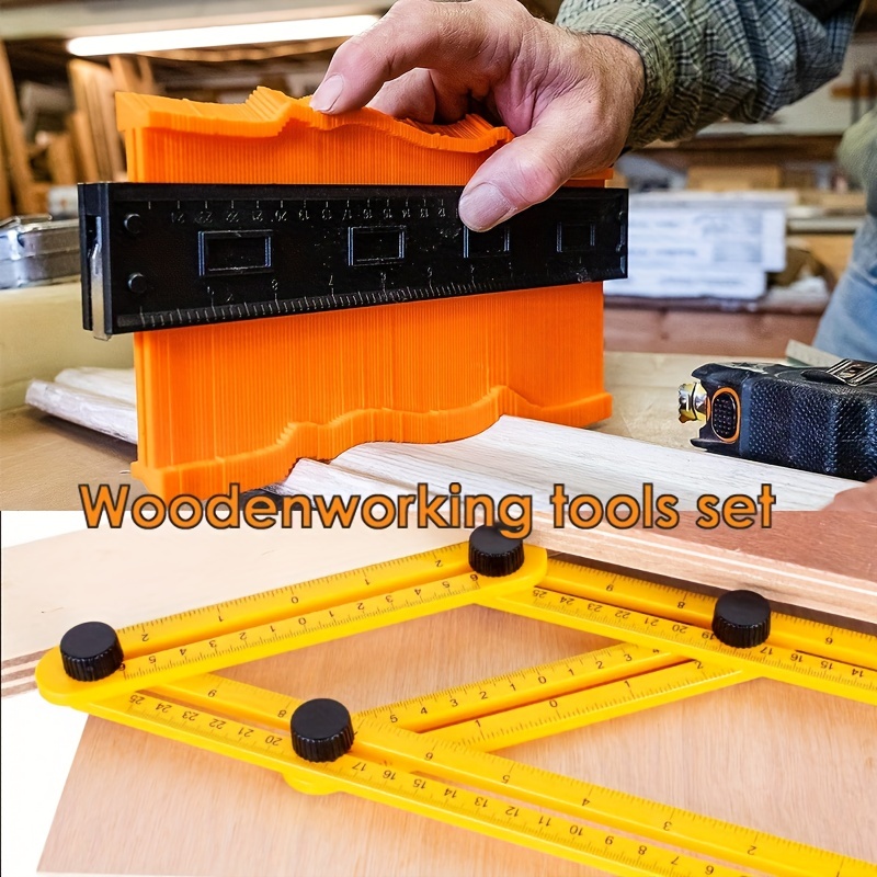 Contour Gauge + 4 fold Ruler Set Woodworking Set Small Tools - Temu