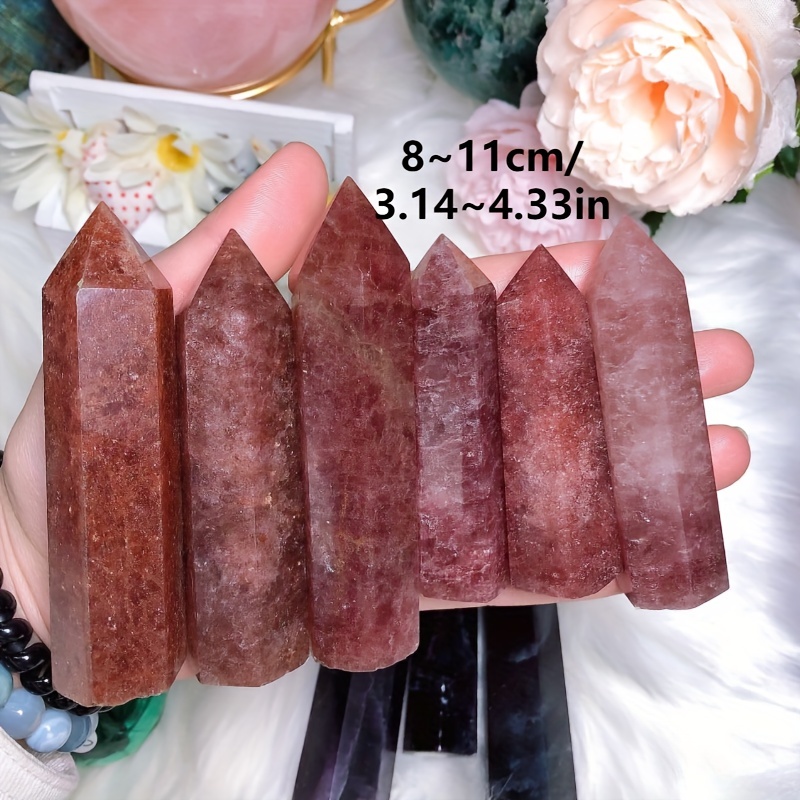 Strawberry Quartz Hexagonal Column Healing Crystal Wand