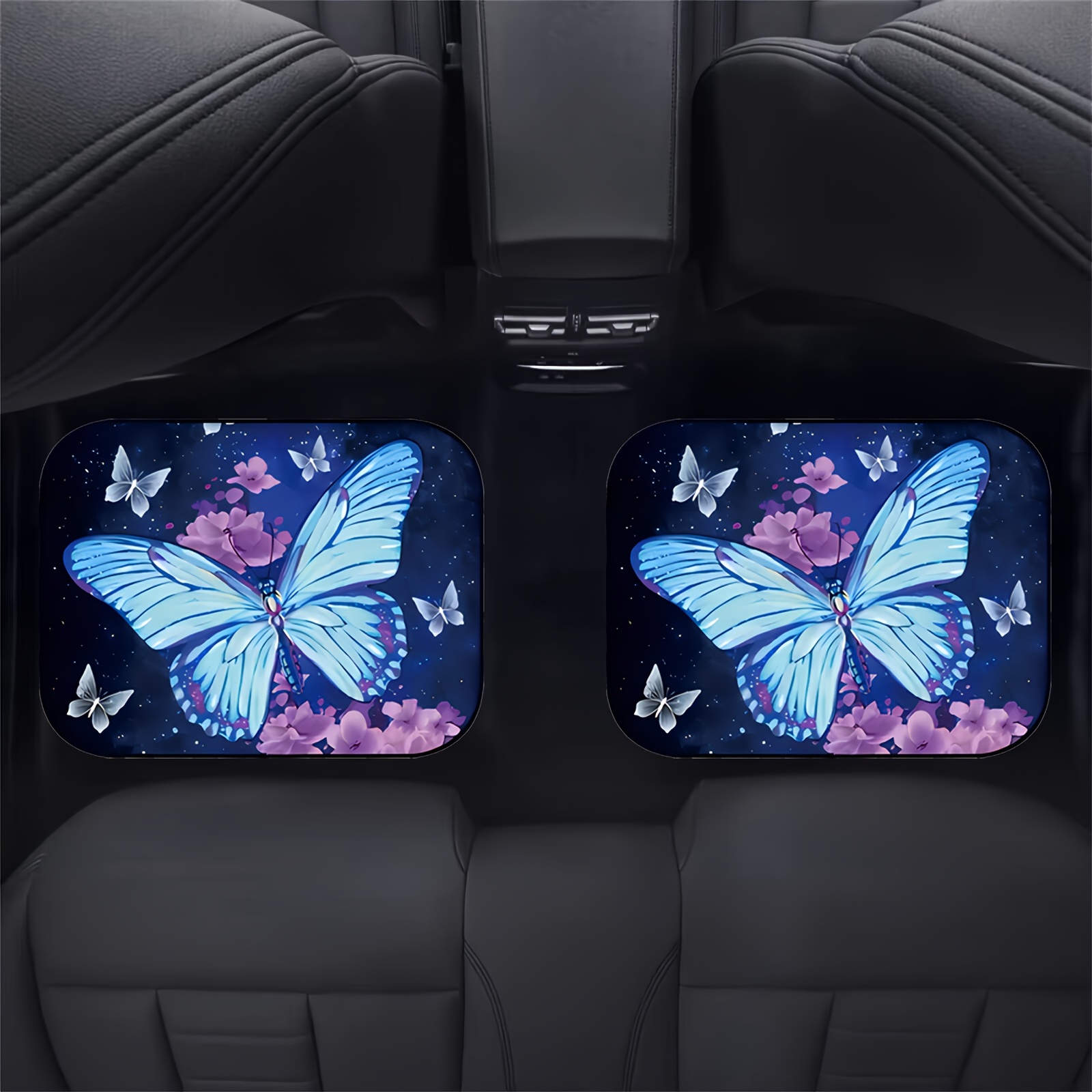 2/4pcs Mariposa Flor Alfombrillas Coche Ajuste Universal Suv - Temu