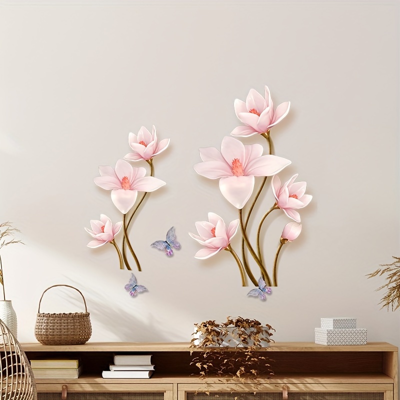 1pc Pegatinas Decorativas Pared Loto Pegatina Pared Flores - Temu