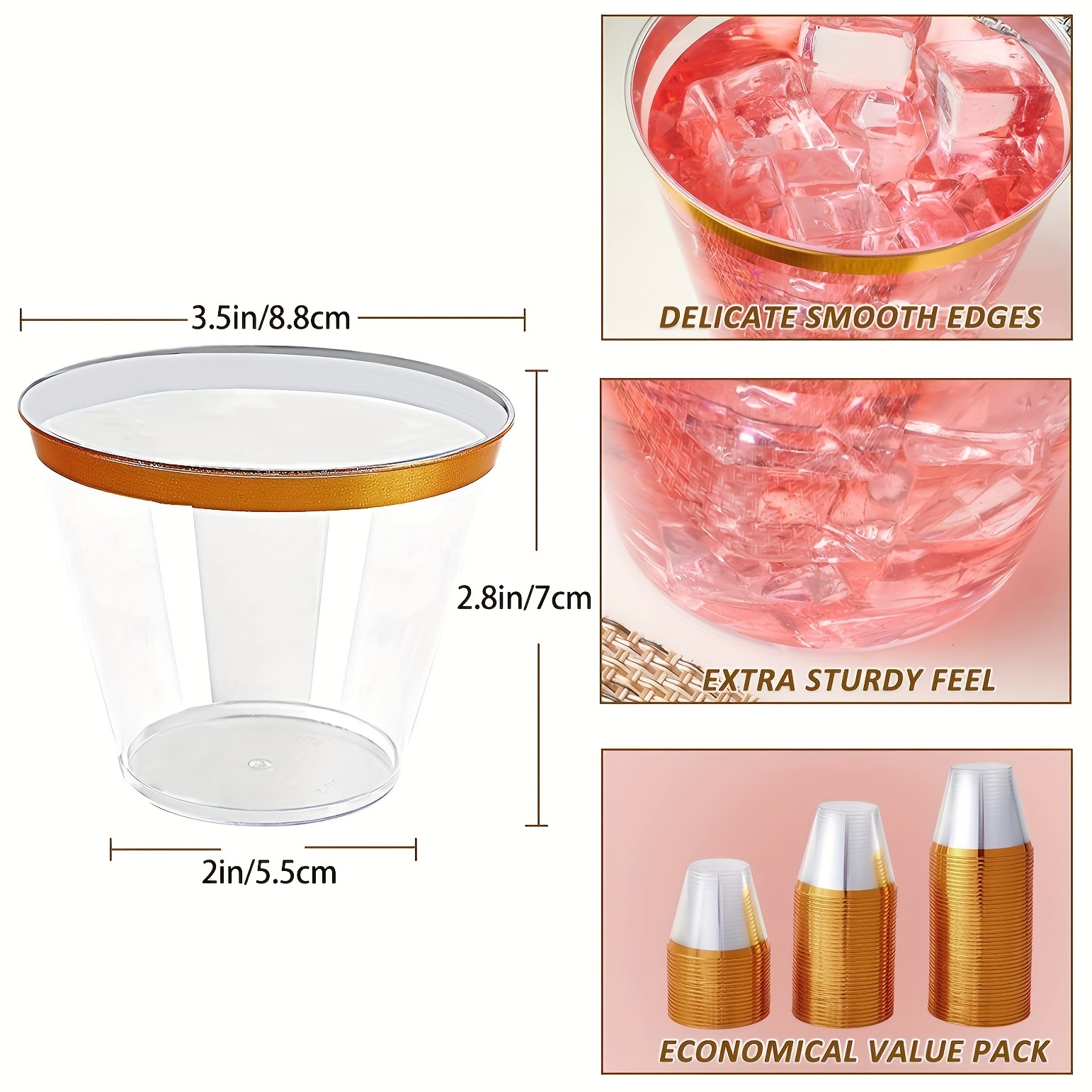 9oz Clear Plastic Cups With Lids Disposable Drinking Glasses - Temu