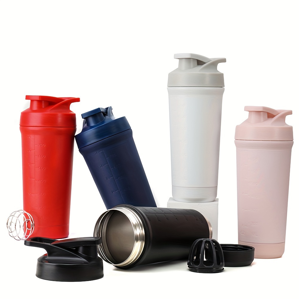 Plastic Shaker Bottle With Small Stainless Blender Ball For Workout School  Office Protein Mixes Use - Temu