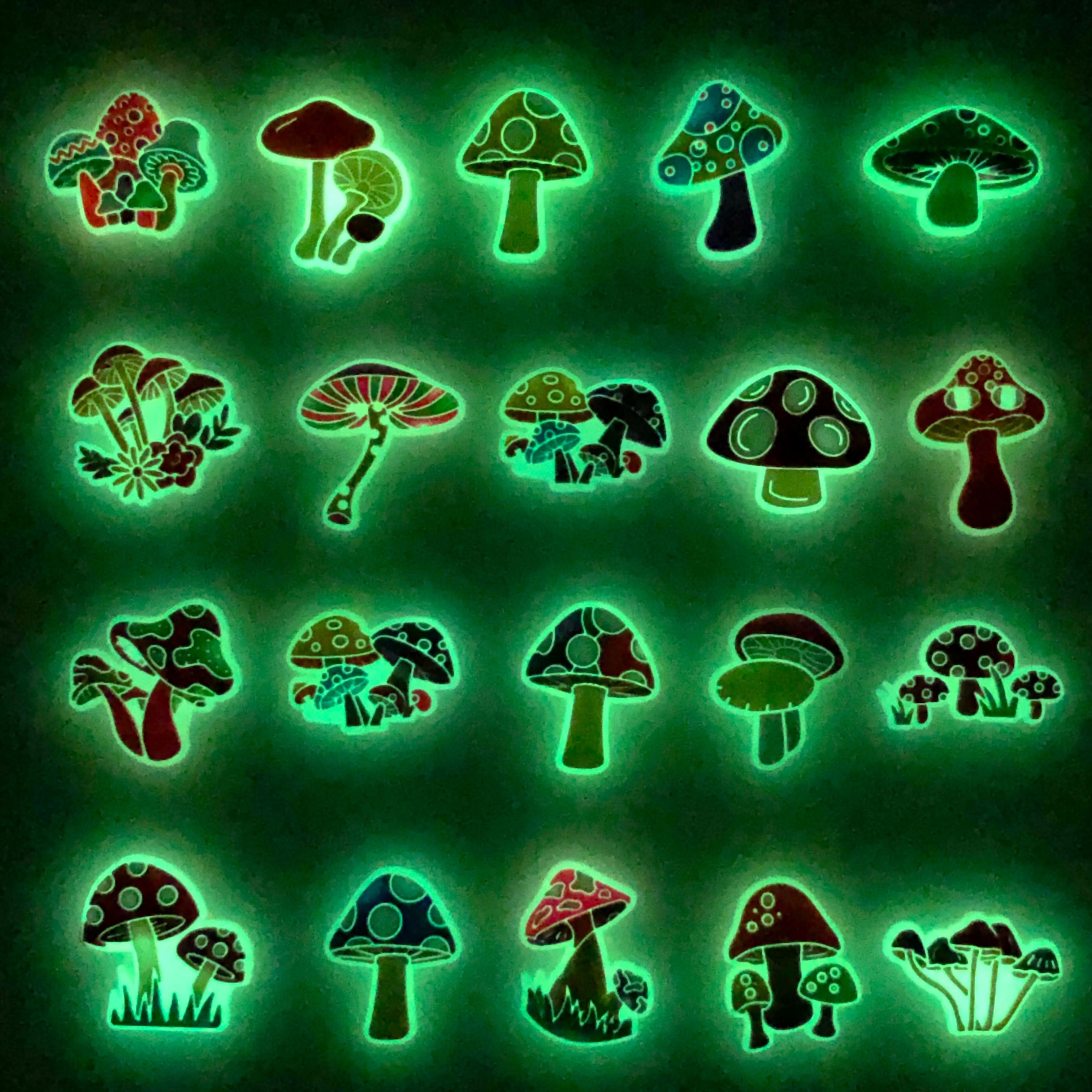 Image of 20pcs Luminous Mushroom Shoe Charms Compatible For Bubble Slides Sandals, -the- Pvc With Mushroom, Shoe Accessories For &, Christmas Birthday Party Favors, Decorations