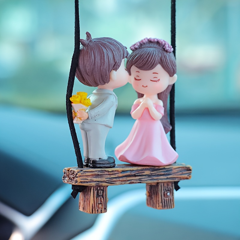 Car Cute Couple Ornaments Kiss Couple Car Interior - Temu